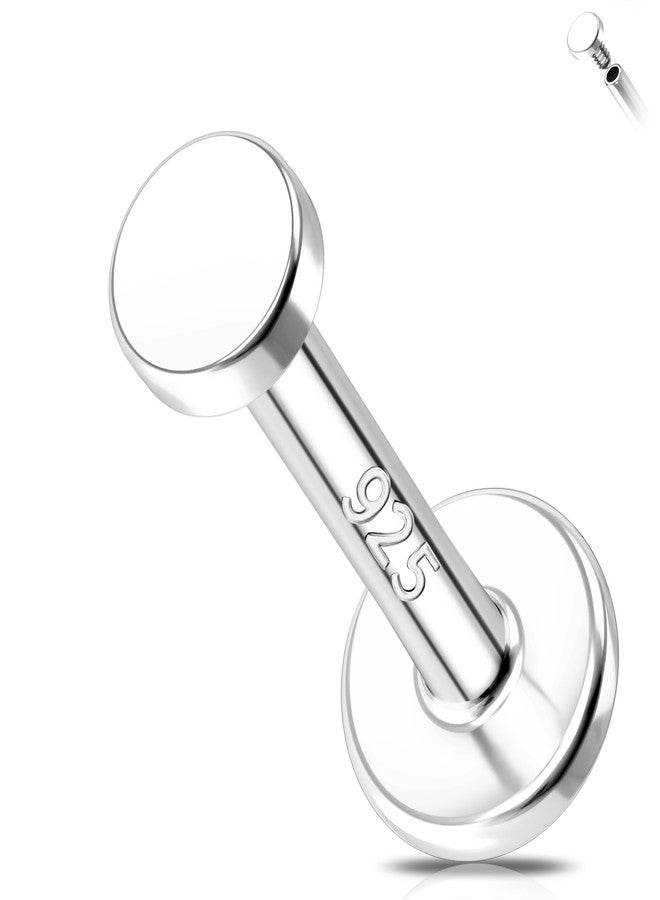 Melighting 16G Helix Earring Sterling Sliver 925 Cartilage Earring Internally Threaded Tragus Earring Flat Back Earring 6 mm Helix Piercing 2.5 mm - Image 1