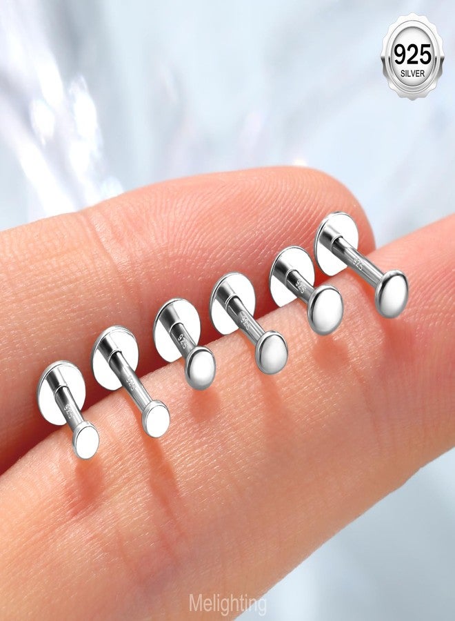 Melighting 16G Helix Earring Sterling Sliver 925 Cartilage Earring Internally Threaded Tragus Earring Flat Back Earring 6 mm Helix Piercing 2.5 mm - Image 2