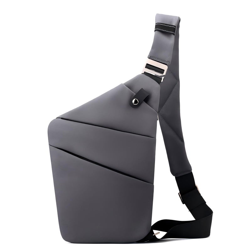 BIRDDIE Anti Theft Travel Bag, One Shoulder Large Capacity Cross-body Bag Chest Fashion Lightweight Sling Bags for Travel Sports (Right Shoulder, Dark Grey) - Image 1