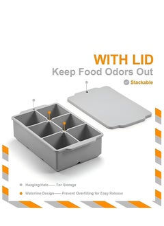 ZIMNEST Large Ice Cube Tray with Lid, Stackable Big Silicone Square Ice Cube Mold for Whiskey Cocktails Bourbon Soups Frozen Treats, Easy Release BPA Free  - Image 2