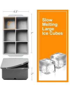 ZIMNEST Large Ice Cube Tray with Lid, Stackable Big Silicone Square Ice Cube Mold for Whiskey Cocktails Bourbon Soups Frozen Treats, Easy Release BPA Free  - Image 3