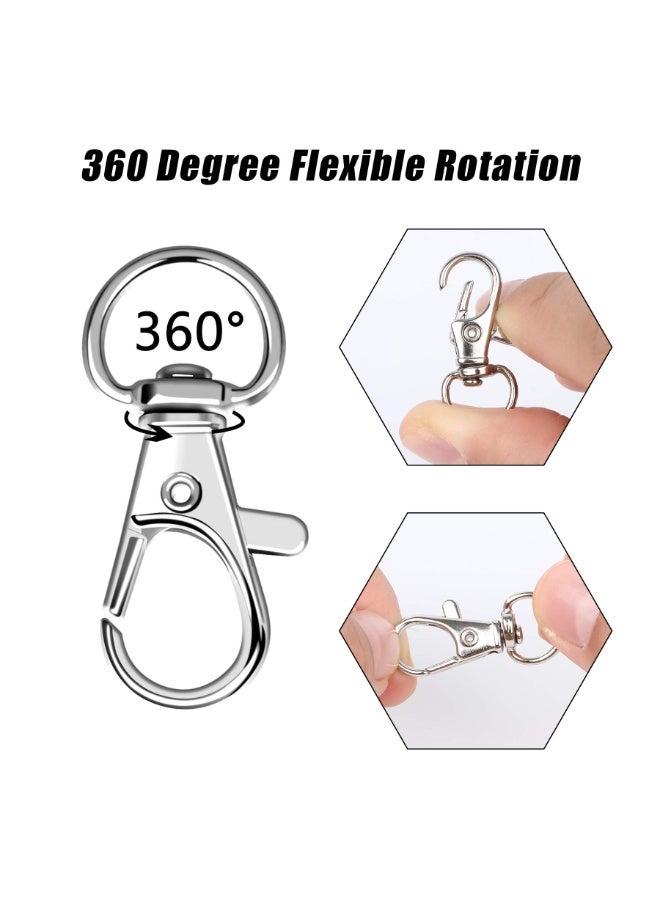 بابونا 100 حامل مفاتيح دوار مع خواتم مفاتيح، 50 مشبك لحمل المفاتيح و50 خاتم مفاتيح، خواتم المفاتيح، إكسسوارات حامل المفاتيح، مجموعات صناعة خواتم المفاتيح، مشابك لوبستر لحمل المفاتيح للمجوهرات والحرف اليدوية - Image 5