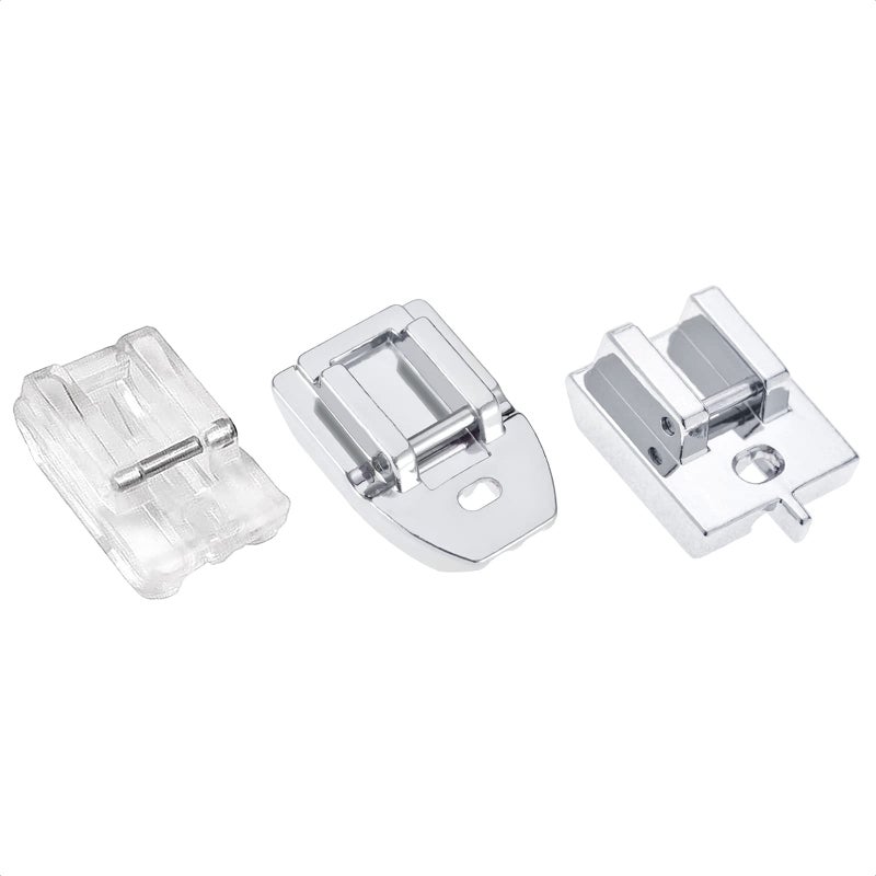 TISEKER 3 Pieces Concealed Invisible Zipper Presser Foot for Sewing Zippers for All Low Shank SnapOn Singer Brother Babylock EuroPro Janome White Juki Simplicity Elna Sewing Machines