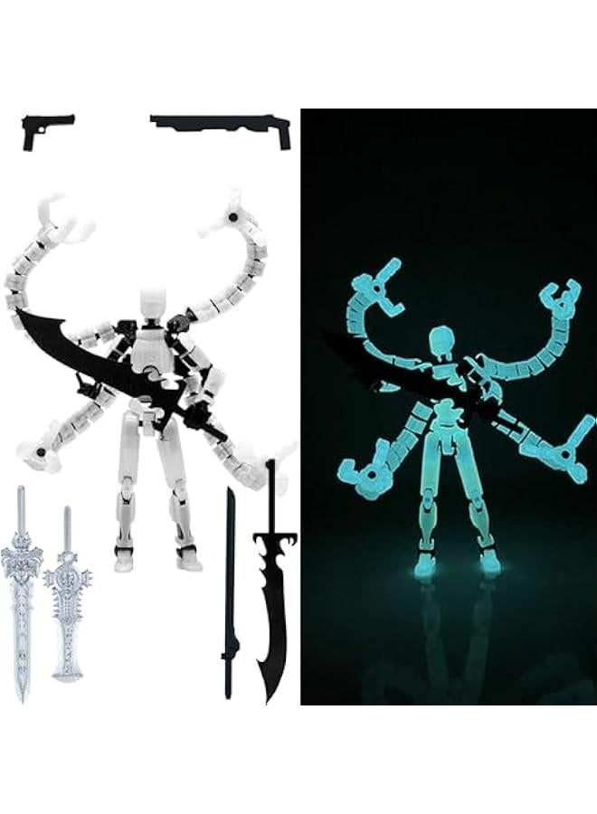 Assembly Completed T13 Action Figure 3D Printed Multi-Jointed Movable T 13 Lucky 13 Dummy 13 Nova 13 Robot 13 Action Figure Desktop Decorations for Game Lovers (Night Light, 7.2 Inch) - Image 1