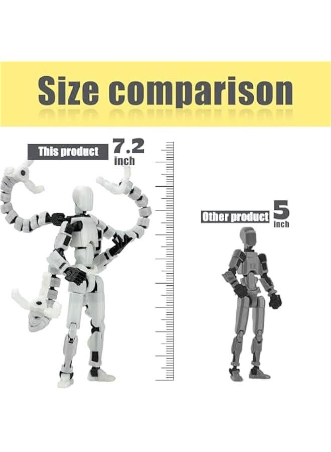 Assembly Completed T13 Action Figure 3D Printed Multi-Jointed Movable T 13 Lucky 13 Dummy 13 Nova 13 Robot 13 Action Figure Desktop Decorations for Game Lovers (Night Light, 7.2 Inch) - Image 2