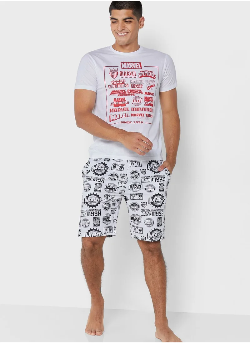 MARVEL Marvel Comics Mens Sustainable Shorts Set