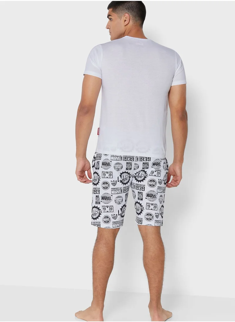 MARVEL Marvel Comics Mens Sustainable Shorts Set