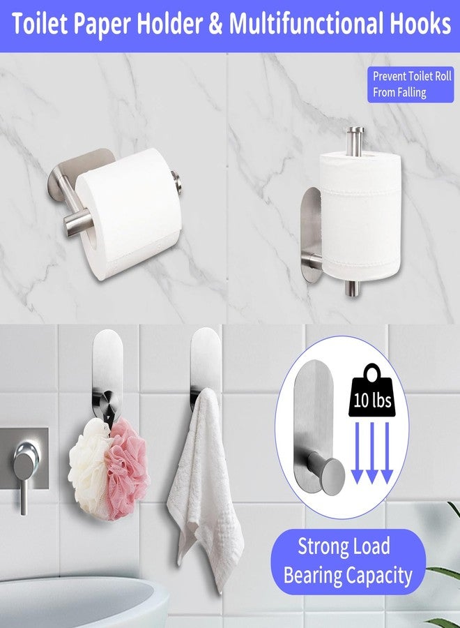 Jerliflyer Bathroom Hardware Set, 16" Bathroom Towel Holder with Toilet Paper Holder, Towel Ring, Towel Hook, Bathroom Accessories for Kitchens, Laundry Rooms (10, Sliver) - Image 4