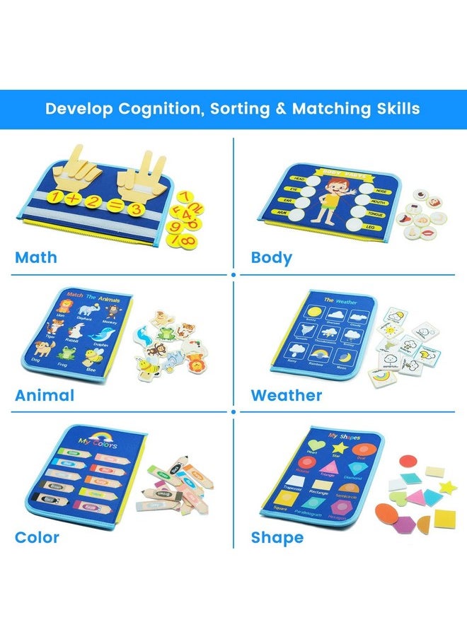 KolorFish - KolorFish Busy Board for Toddlers,Montessori Toys for Boys Girls 1 2 3 Year Old,Early Educational Activity Baby Sensory Toy,Autism Busy Book Travel Toys for Kids 3 4 5 6 7 Year Old (Transport) - Image 1