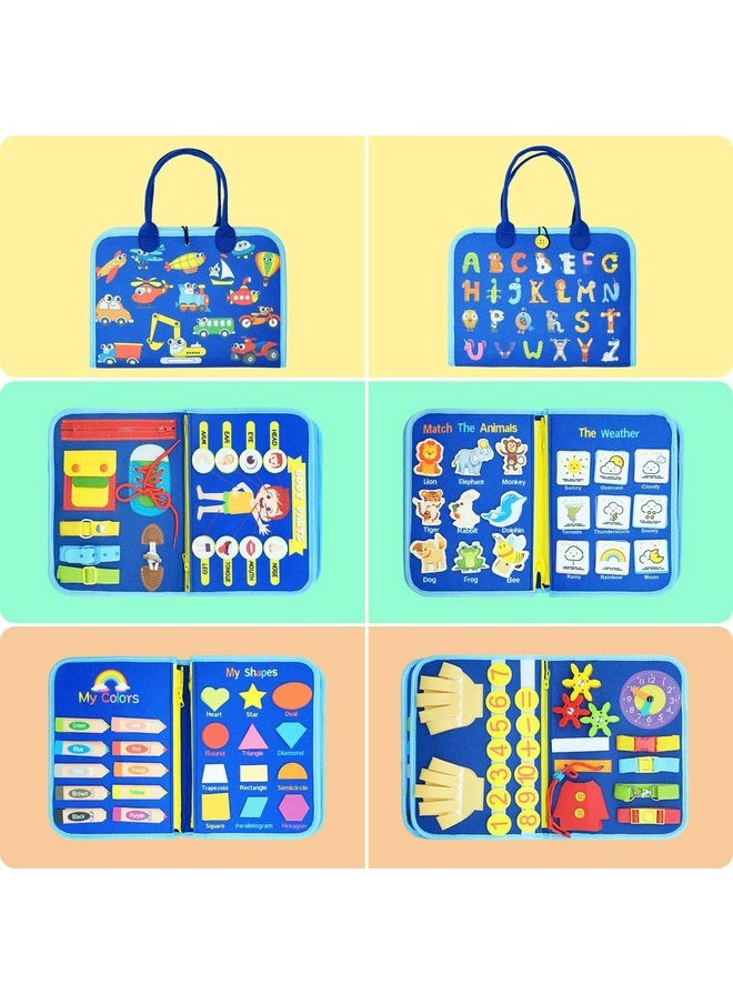 KolorFish - KolorFish Busy Board for Toddlers,Montessori Toys for Boys Girls 1 2 3 Year Old,Early Educational Activity Baby Sensory Toy,Autism Busy Book Travel Toys for Kids 3 4 5 6 7 Year Old (Transport) - Image 1