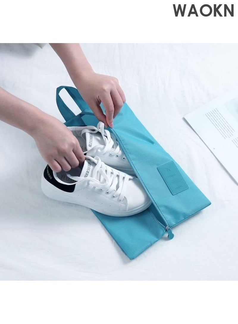 دبليو أيه أو كي أن مجموعة مكعبات التعبئة من 7 قطع - منظمات سفر خفيفة الوزن للأمتعة مع حقيبة غسيل وحقيبة أحذية - حقائب تخزين شبكية قابلة للطي لحقيبة السفر والحمل - معتمدة من إدارة أمن النقل ومقاومة للتجاعيد (أزرق) - مثالية للعطلات ورحلات العمل - Image 2