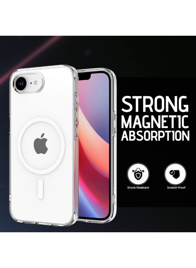 MMG iPhone 16e Clear Magnetic Cover | Mag Safe Compatible | Hybrid Protective Crystal Clear Hard Back Case | Shockproof Silicone Frame | Anti Yellowing | Slim Transparent Case for Apple iPhone 16e  - Image 2