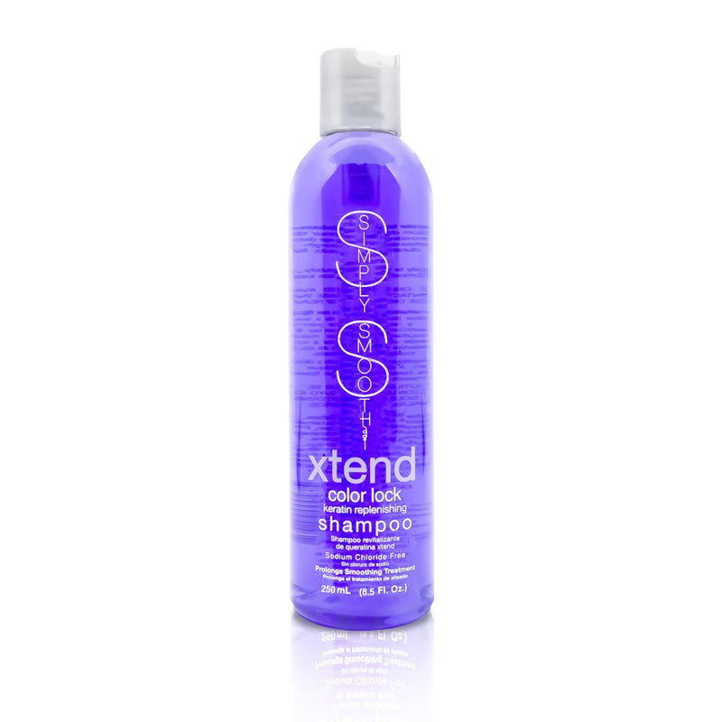 Simply Smooth Xtend Keratin Replenishing Color Lock Shampoo - Made with Anti-Color Fade - Collagen Soothing, Moisturizing, Daily Haircare Shampoo for All Hair Types - Sodium Chloride Free - 8.5 Oz - Image 1