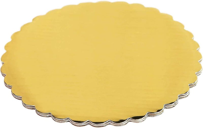 AUTOWRAP 5 Piece Gold Round Cake Board Sturdy Cake Boards Cake Circle Base, Disposable Pizza Cardboard Circle Tart Decorating Base Stand for Cake Decoration 10 inch - Image 5