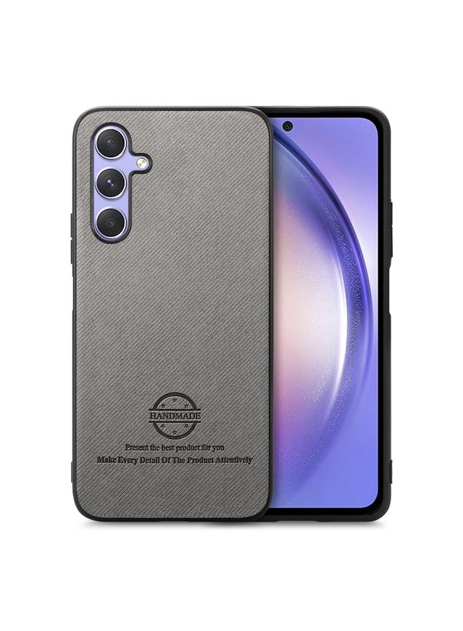 Zaboon For Samsung Galaxy A54 5G Twill Fabric Leather Skin Back Phone Case(Gray)