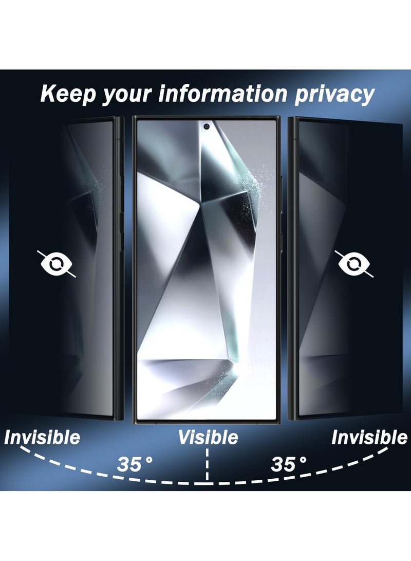 ليتو غطاء كامل ثلاثي الأبعاد من الزجاج المقسى خاصيه الخصوصيه لهاتف سامسونج جلاكسي اس 24 الترا  يعمل ببصمة الإصبع - اسود - Image 5