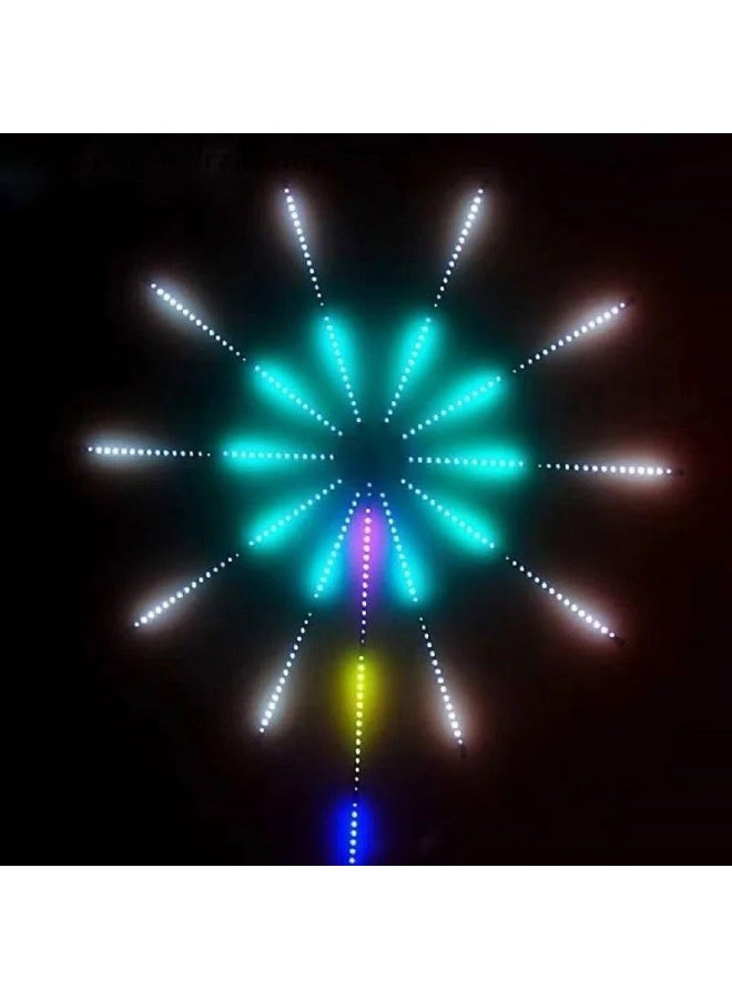 ليد شريط إضاءة LED ذكي بتأثير الألعاب النارية مع ميزة المزامنة الموسيقية – حلقة إضاءة USB بالتحكم عن طريق التطبيق والريموت لتزيين الغرف والأجواء الاحتفالية - Image 5