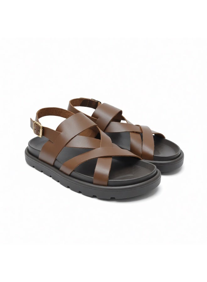 Diffindo Men'S Casual Genuine Leather Sandal With Back Strap - Image 2