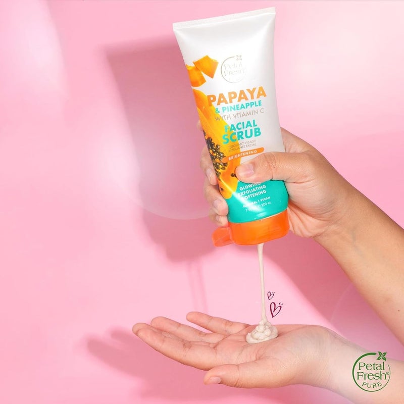 Petal Fresh Brightening Papaya & Pineapple Facial Scrub with Vitamin C - 200ml - Image 4