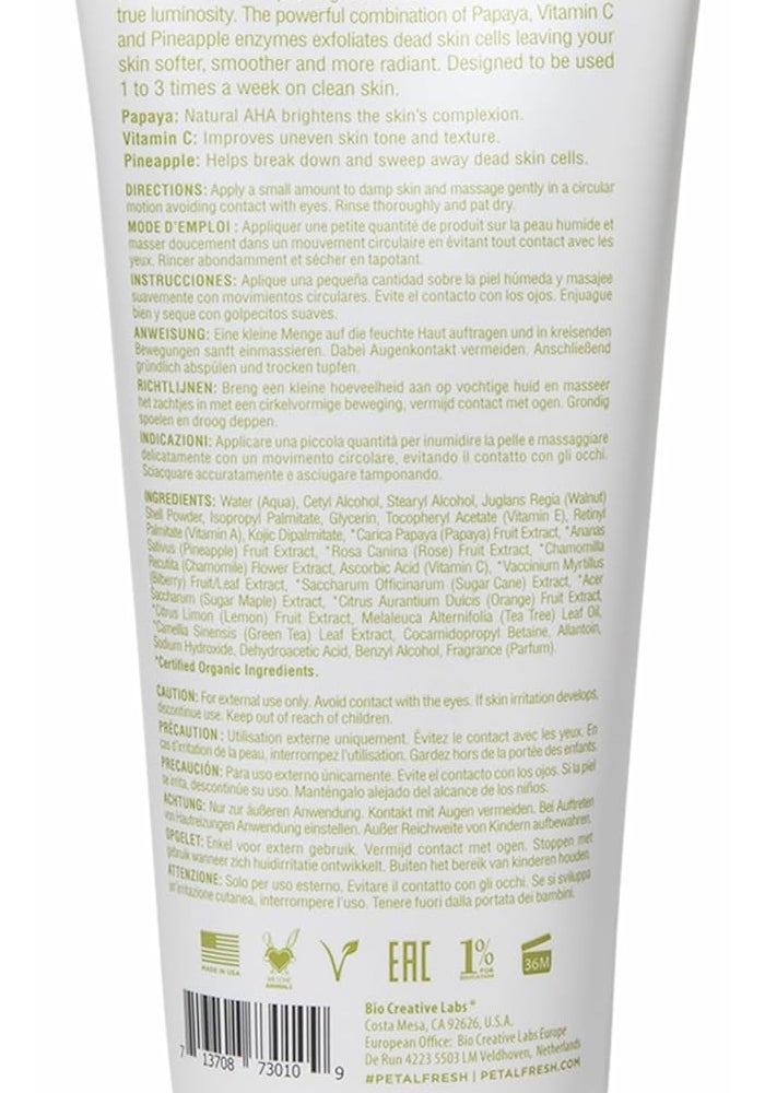 Petal Fresh Brightening Papaya & Pineapple Facial Scrub with Vitamin C - 200ml - Image 2