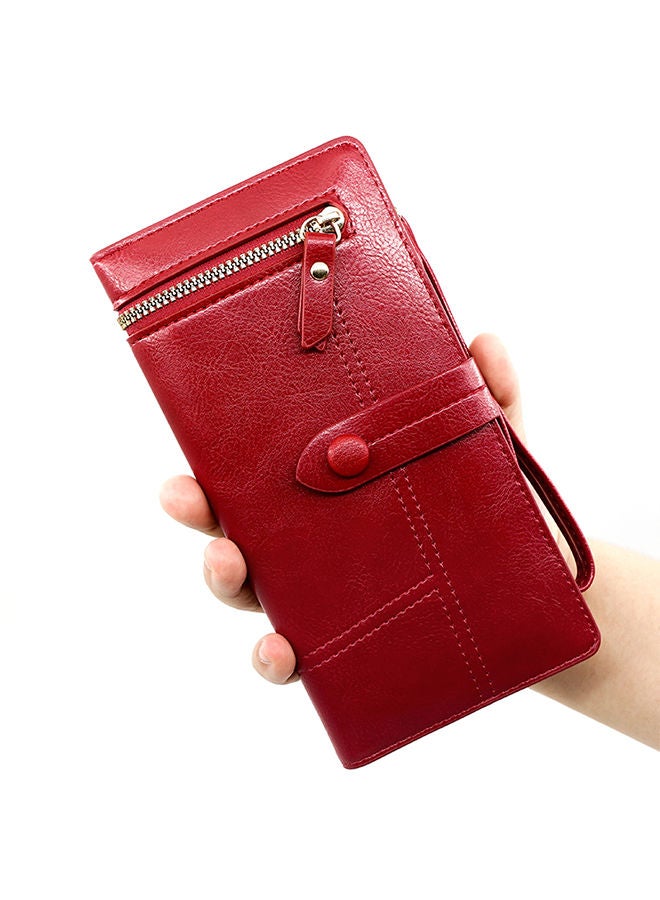 Fashion Hasp Ladies Soft PU Leather Clutch Stylish Long Wallet with Zipper Bag for Women  - Image 5