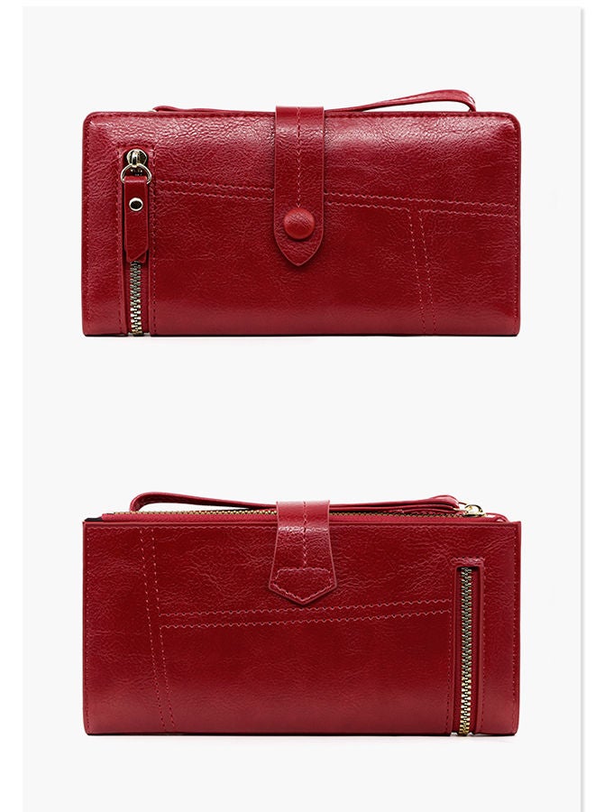 Fashion Hasp Ladies Soft PU Leather Clutch Stylish Long Wallet with Zipper Bag for Women  - Image 3