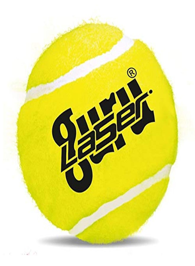 guru laser Cricket Tennis Ball, Fluorescent Yellow - Image 4