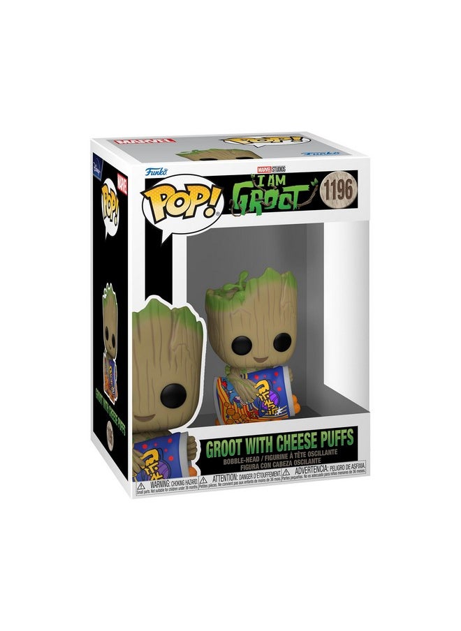 Funko Pop Marvel: I Am Groot Groot With Cheese Puffs  - Image 1