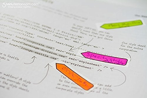 Pinzo Sticky Note Memo Pad With 8 Index Tabs, Bright Neon Colors - Image 3