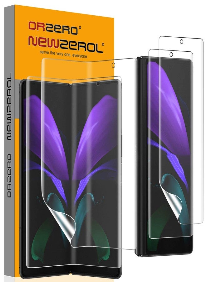 Orzero (2 Sets) Compatible for Samsung Galaxy Z Fold 2 5G, 2 Pack TPU Front Screen Protector and 2 Pack Inner Screen Protector High Definition Bubble-Free (Not for Z Fold 3 2021) - Image 1
