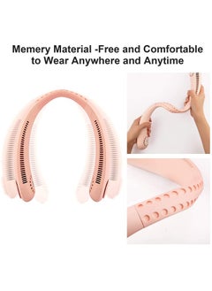 PADOM Padom Neck Fan, Hands Free 360° Cooling Personal Fan, USB Rechargeable Portable Neck Fan with 3 Wind Speed for Traveling Office Sports Pink  - Image 3