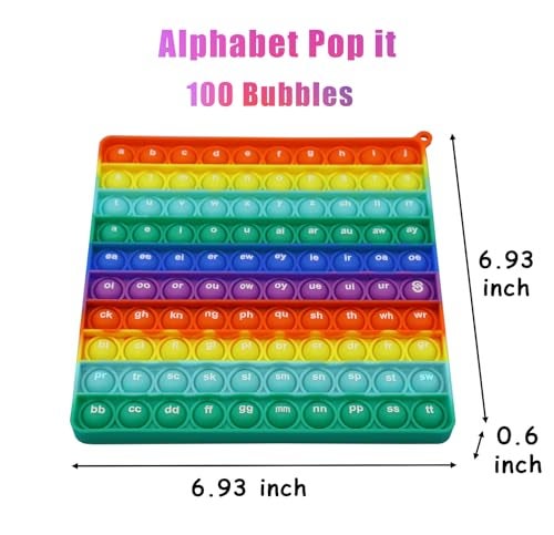 PETBSNVB Both Side Alphabet Letter ABC Phonics Pop Board Square Popper Montessori Educational for Kindergarten Classroom Kids 1 2 3 Year Old - Image 5