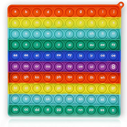 PETBSNVB Both Side Alphabet Letter ABC Phonics Pop Board Square Popper Montessori Educational for Kindergarten Classroom Kids 1 2 3 Year Old - Image 1