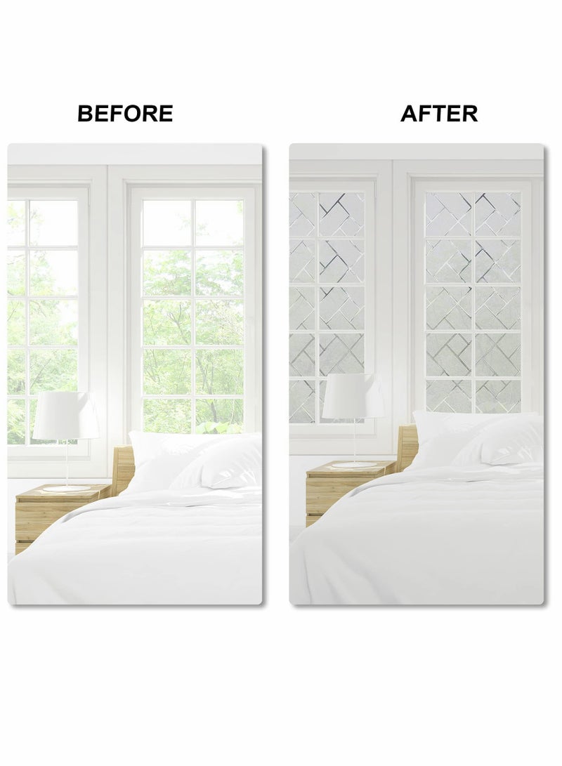 KASTWAVE Privacy Window Films, Window Stickers, Self Adhesive Decorative Frosted Glass Window Stickers, Anti UV Opaque Removable Static Cling Glass Coverings for Home Kitchen Bathroom Office 11.8 x 78.7 - Image 3