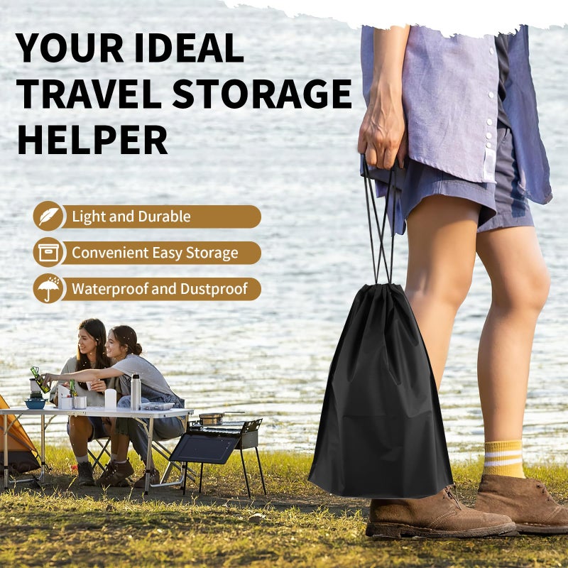 COIDEA 20 Pack Black Shoe Bags for Travel, 15.7" x 11.8", Waterproof Portable Drawstring Travel Shoe Storage Bags - Image 3