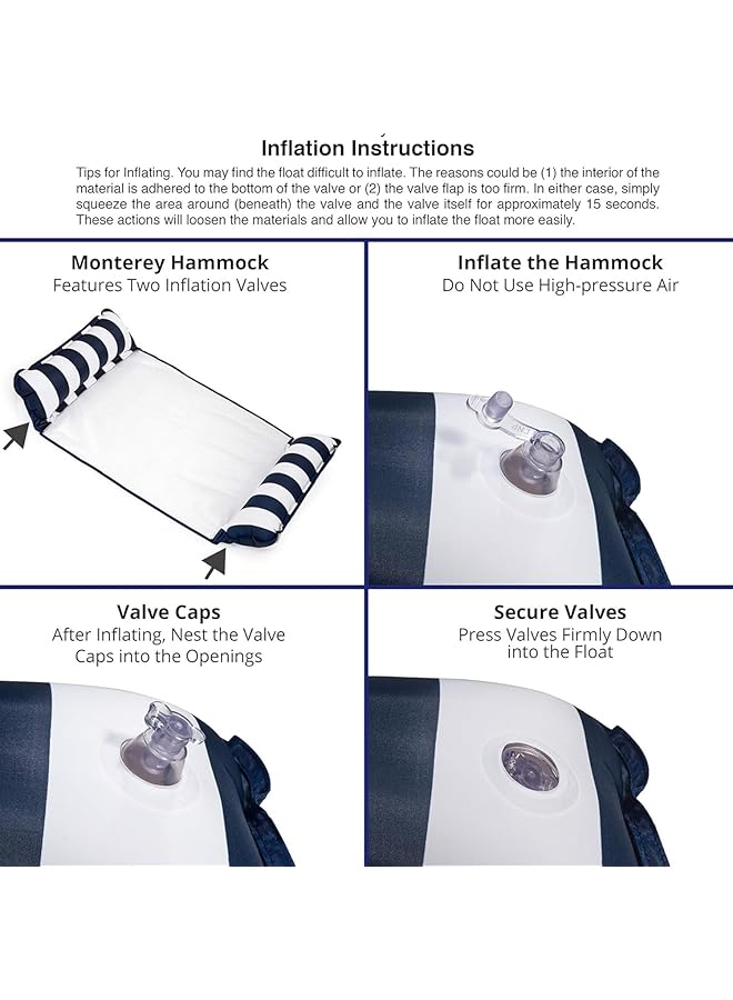 F.A.M.S 4 In 1 Swimming Pool Hammock Float Versatile Pool Lounger Exercise Saddle & Inflatable Pillow Lightweight Durable & Portable For Ultimate Relaxation - Image 3