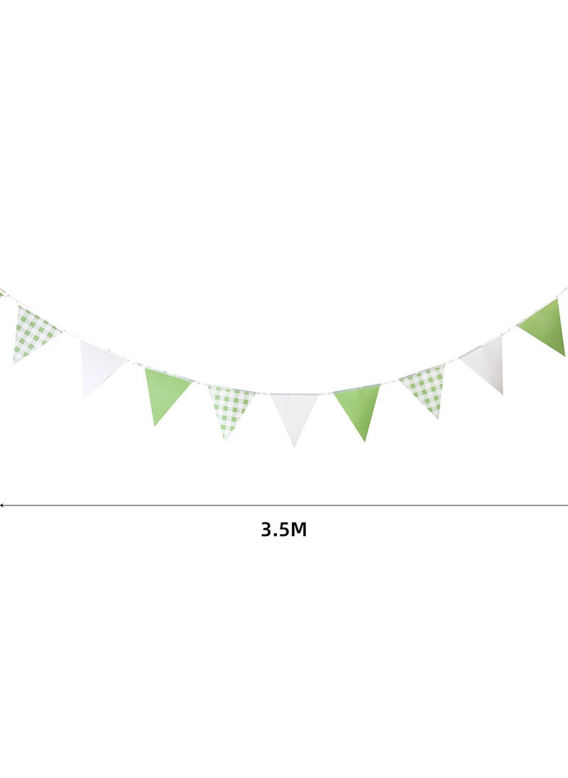 Colorful Plaid Disposable Tableware Set for Birthday 3.5 m green checkered string flag 