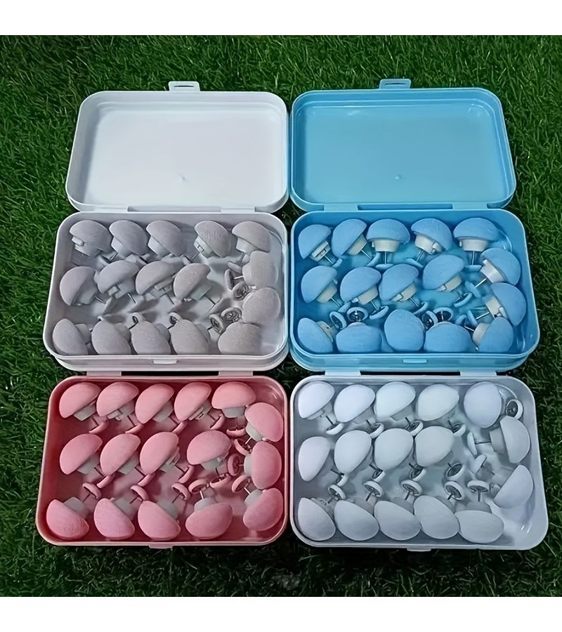 16 Mushroom Quilt Clips Pink Safe Bedding Fasteners Hand Wash Only - Image 1