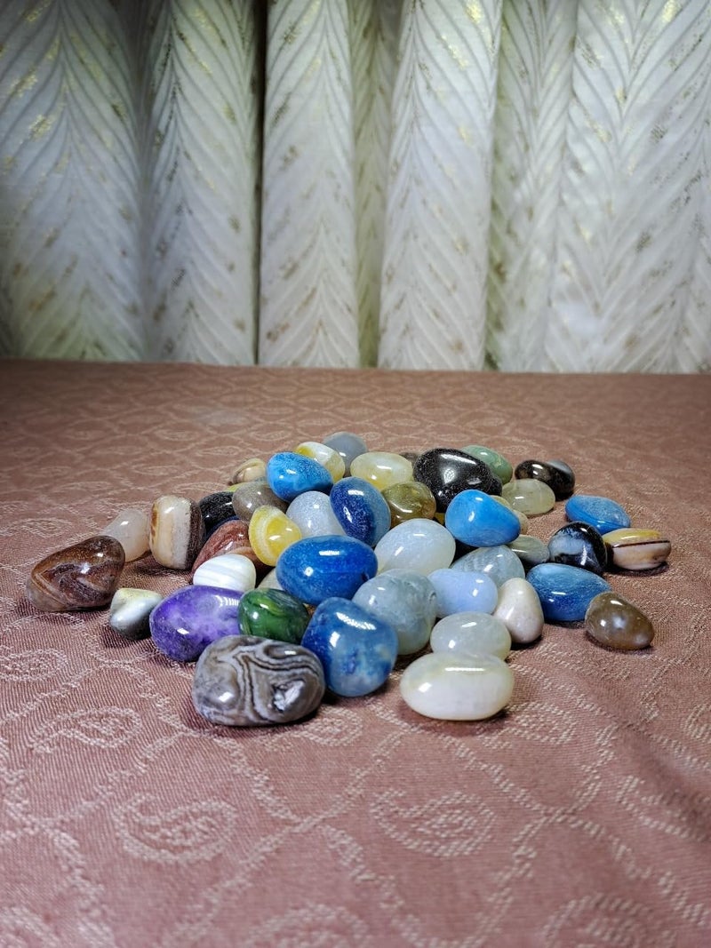 SEKSARIA SONS Flat Round Marbles Mix Milky Decorative Stone for Decorative Stone Fountain Vase Fillers Party Table Scatter Wedding Decoration Beads for Aquarium Multicolour 20 kg - Image 2