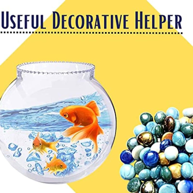 SEKSARIA SONS Flat Round Marbles Mix Milky Decorative Stone for Decorative Stone Fountain Vase Fillers Party Table Scatter Wedding Decoration Beads for Aquarium Multicolour 20 kg - Image 5