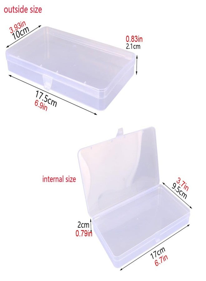 Gebildet 4 Pcs Clear Plastic Storage Box, Rectangular Containers Case with Lid, for Pills, Jewellery, Herbs, Tiny Bead, Craft Items - Image 2