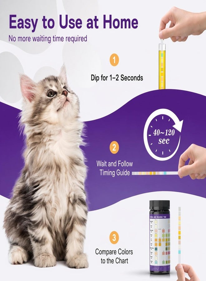 Carethetic Pet Urine Test Strips for Dogs & Cats, 10-Parameter Urinalysis Test Kit, 100 Reagent Strips for At-Home Urine Health Screening, Fast Results, Easy to Use - Image 4