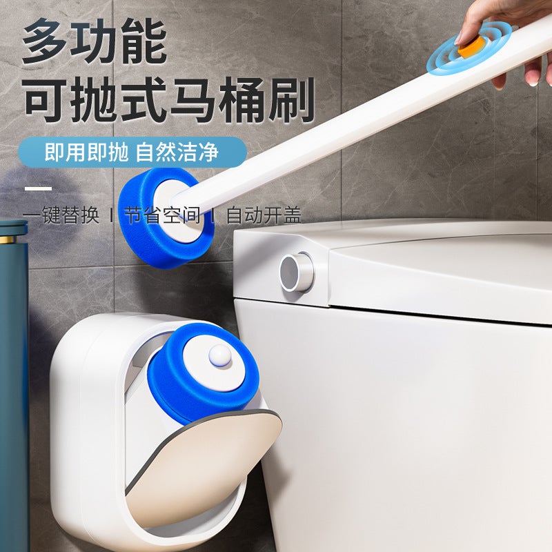 Platinum Disposable Toilet Brush Household No-Dead-Corner Toilet Brush Replacement Head Set Wall-Mounted Bathroom Cleaning  Brush - Image 3