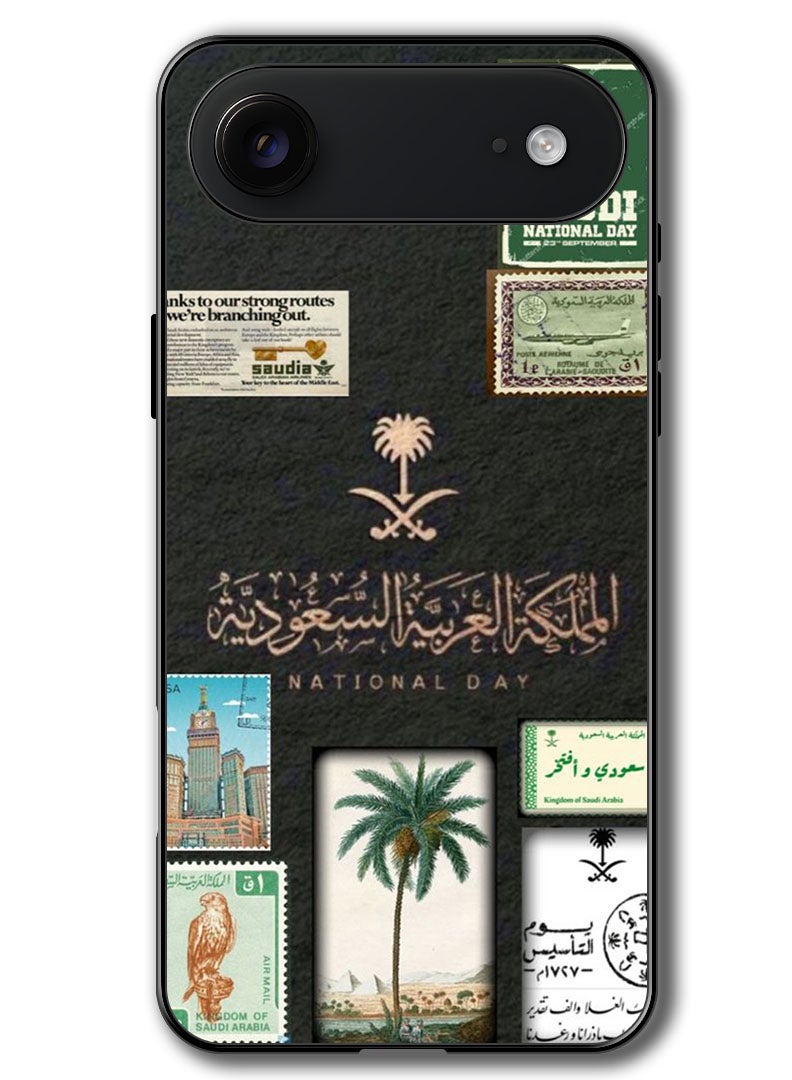 Theodor حافظة متوافقة مع آبل آيفون 17 إير 6.5 بوصة حماية مضادة للصدمات غطاء بامبر بمناسبة اليوم الوطني السعودي - Image 1