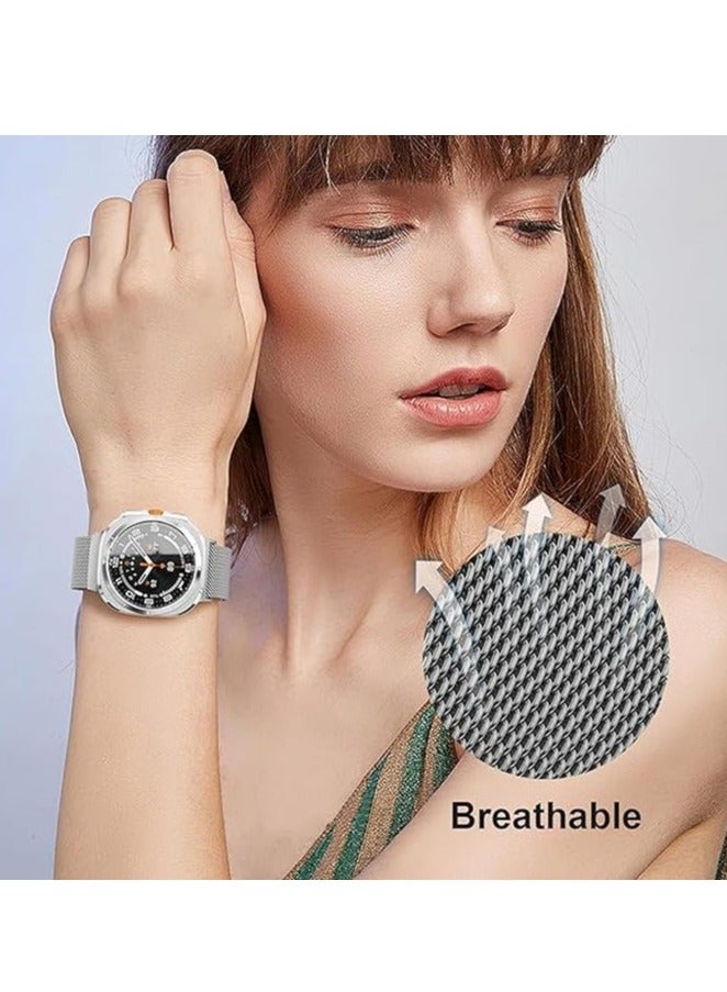 Beauenty Milanese Band Compatible with Samsung Galaxy Watch 7 Ultra 2024 Strap Magnetic Loop Strap, Stainless Steel Wristbands Classic Style Metal Mesh Wristband for Galaxy Watch 7 Ultra - Image 4
