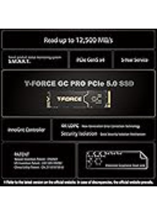 تيم جروب T-Force GE PRO 4TB Graphene Heatsink DRAM SLC Cache 3D TLC NAND NVMe InnoGrit PCIe Gen5x4 M.2 2280 Gaming Internal SSD Read/Write 12500/11000 MB/s TM8FFL004T0C129 - Image 4