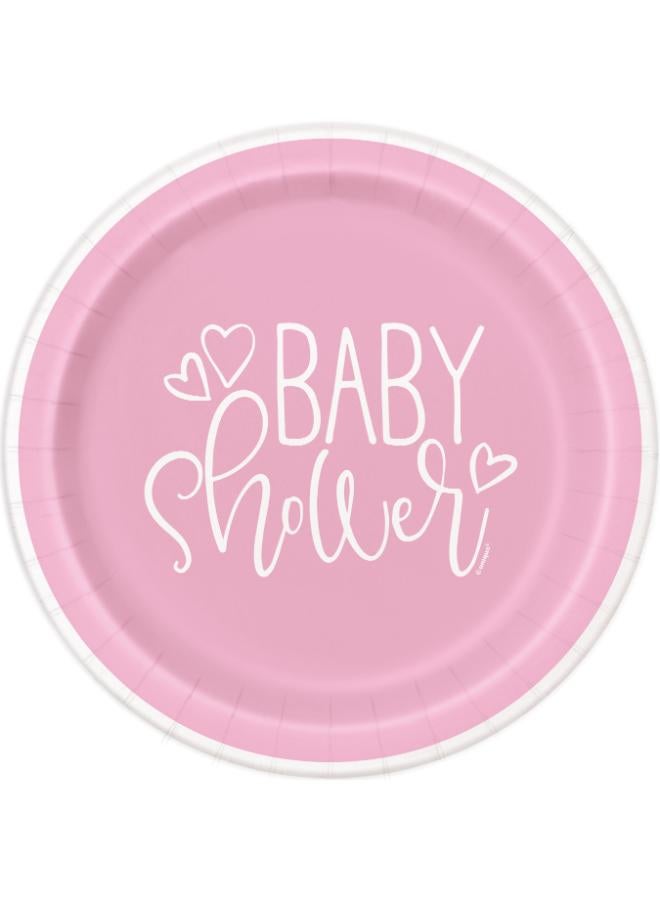 Unique Pink Hearts 9" Plates - Image 1