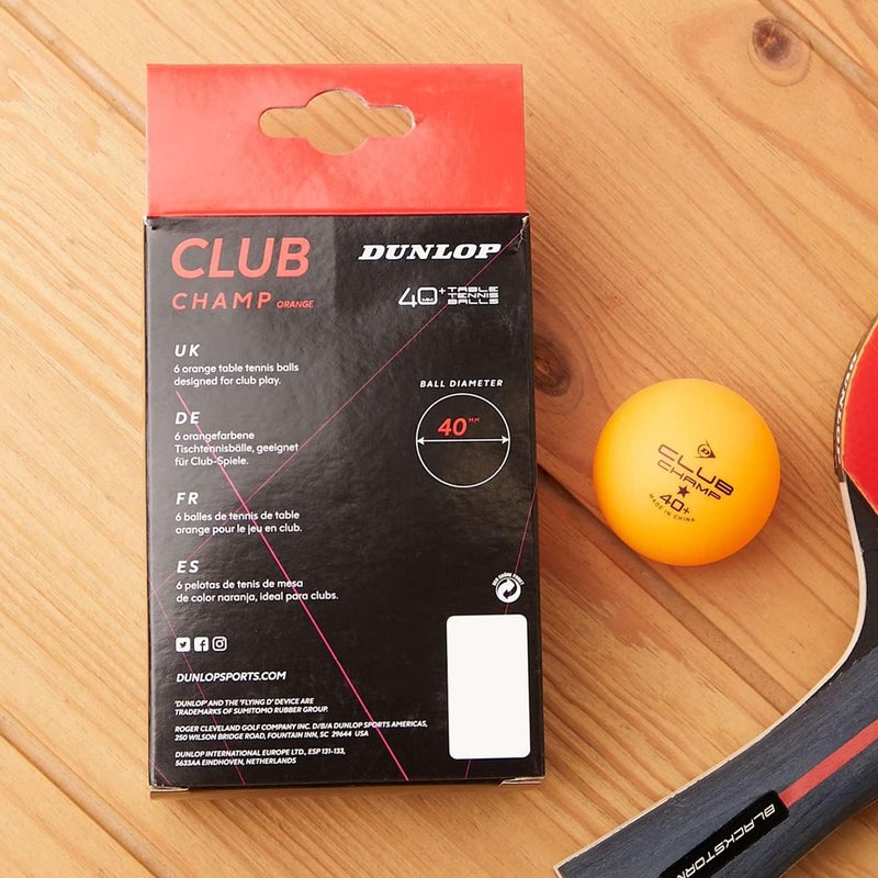 Dunlop Club Champ 6 Table Tennis Balls - Orange - Image 4