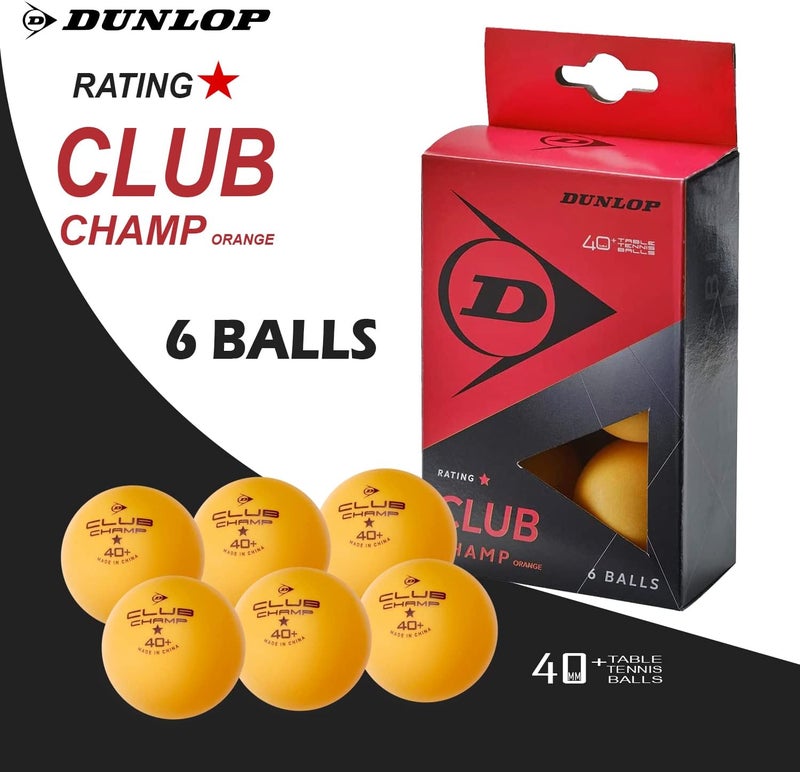Dunlop Club Champ 6 Table Tennis Balls - Orange - Image 2