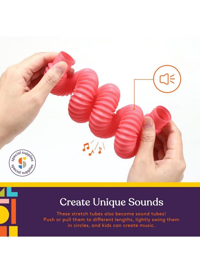 Special Supplies 16 Pack Pull And Stretch Fun Tubes For Kids Pop Bend Build And Connect Toy Provide Tactile And Auditory Sensory Play Colorful Heavy Duty Plastic  - Image 5